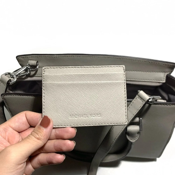 MICHAEL KORS Gray Selma Stud Saffiano Leather Bag - Picture 9 of 11